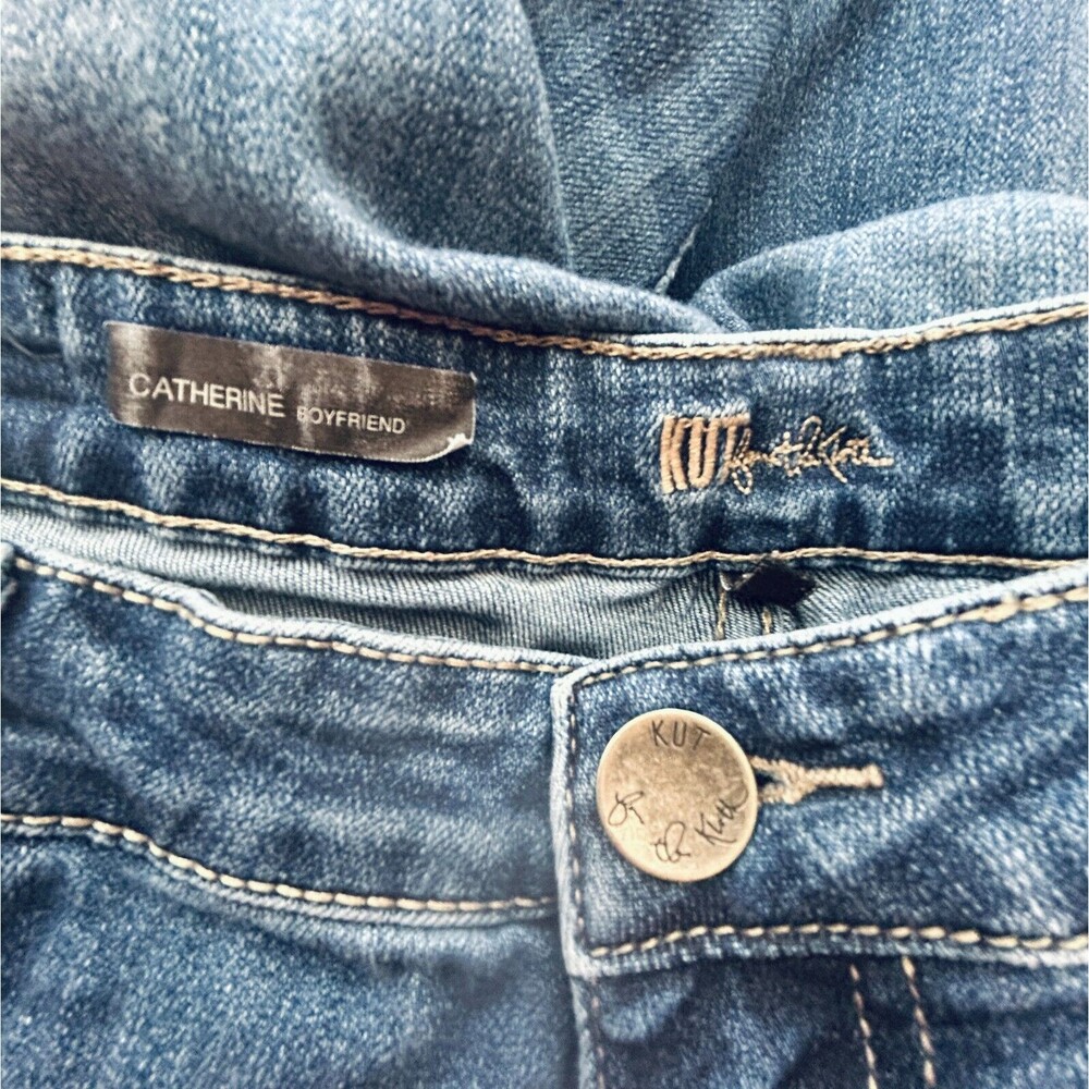 Kut From the Kloth Blue Jeans 6 Catherine Boyfriend Distressed Holes - Picture 12 of 13